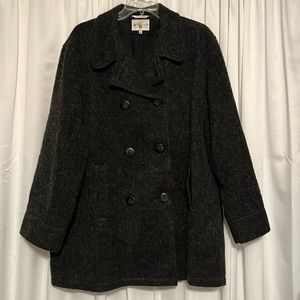 Vintage Charcoal Gray Single Breasted Pea Coat
